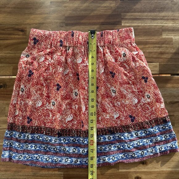 Cabi Bella Batik Skirt Women's Sz S Elephant Print Boho Stretch Waist Pockets - Picture 9 of 9